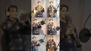 I played minecraft on wind instruments #minecraft #music #cover #multitrack #clarinet #brass #gaming