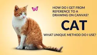 Drawing the Cat Portrait Onto the Canvas