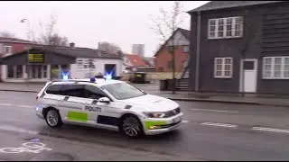 Nordjyllands Politi patruljevogn k&oslash;rsel 1 - Udrykning rettungsdienst auf Einsatzfahrt 緊急走行 救急車