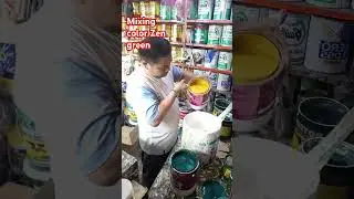 Mixing color Zen green #shorts #shortvideo #housepaint #colourcombination