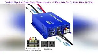 Xyz Invt Pure Sine Wave Inverter - 2500w 24v Dc To 110v 120v Ac With Wireless Remote Switch, 5000 W