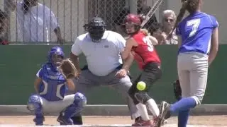 Batter Gets Hit vs Breakers. Fast Pitch Travel Softball Tournament Temecula / Pala, CA. Emily Burrow