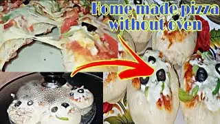 Homemade pizza without oven  || pizza cups recipe || cook shook with Asma