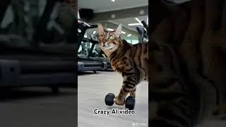Cats working out in the gym, with motivational music! 😼💪🎧 #Fitness #Cats #Gym #Workout #Motivation
