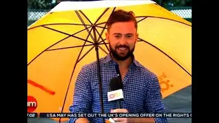Umbrella Carries Away Weatherman