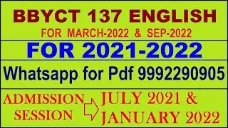 BBYCT 137 Solved Assignment 2021-22 in ENGLISH,  Whatsapp For Pdf  9992290905.