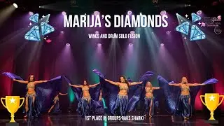 Marija's Diamonds | Wings and Drum Solo Fusion | Winning Belly Dance Performance 🏆💎