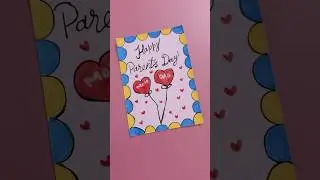 Happy Parents Day Greeting Card 🥰 #shorts #parentsday #diy #hamnoorcreativecrew