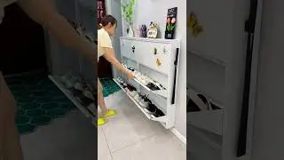 ​Space-Saving Slim Shoe Cabinet​Flip-Down Shoe Storage Cabinet#lifeisbutadream #shortvideo