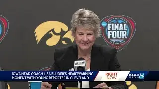 Lisa Bluder has heartwarming moment with a young reporter after NCAA championship game