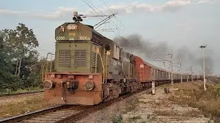 Andal WDG3A Alco Locomotive With BCNHL Freight Train Curving Out Of New Jalpaiguri Jn