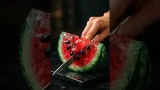 🔪 Anguria di cristallo tagliata con AI, ASMR  Suoni Rilassanti e Ipnosi Visiva #asmr #aiasmr #relax