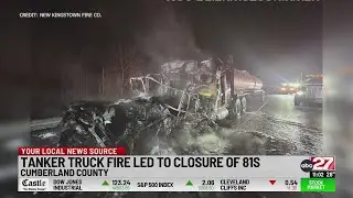 Tanker truck hauling chemical catches fire, caused partial closure of I-81 by 581 split