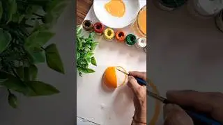 &ldquo;Half Fruit Half Art 🍊 | Orange Painting Idea&rdquo;|#orange #shorts #art #artbox #trending