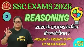 SSC EXAMS 2026 | REASONING LIVE CLASSES | SSC MTS | SSC GD | PRACTICE SET - 2 | By Neha Ma'am