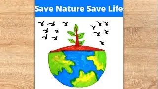 World Nature Conservation Day Drawing| World Conservation Day Drawing| World Earth day drawing🌍