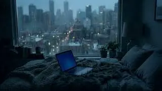 Cozy Bedroom & Heavy Rain Sounds (Subtle Piano) | Deep Sleep 4K 🌧️😴