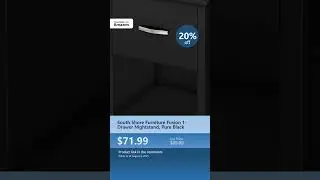 South Shore Furniture Fusion 1-Drawer Nightstand, Pure Black