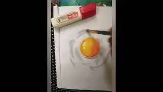 Fried egg 🥚🤗#art #shorts #realisticdrawing