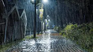 Heavy Rain Sounds to Fall into Deep Sleep Without Worries | Insomnia, Stress Relief