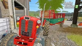 Slovenia - Manure spreading on grass field