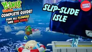 Yoshi's Crafted World | Slip-Slide Isle Guide (All Hidden Flowers and Red Coins!)
