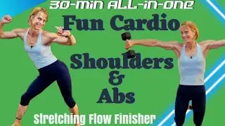Cardio and Shoulder Workout! Abs and Stretching Finisher Exercises!