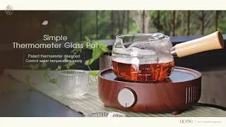 Tea Maker - Simple Thermometer Glass Pot | EILONG