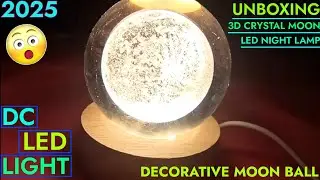 Moon Crystal Ball Night Lamp Unboxing! | Decorative Moon Crystal Ball LED | Unboxing & Testing 2025