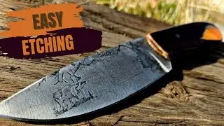 Etching an Elk Design on My Custom Knife