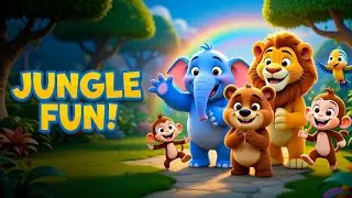 Jungle Ke Masti Wale Dost 🐒🦁 | 3D Cartoon Kids Song | Fun Dance & Learning 🌈 
