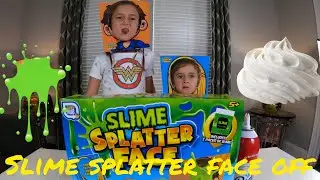 Slime Splatter Face Game Sister Challenge! Whipped Cream Pie In The Face!