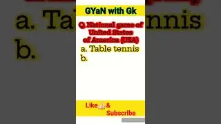 National Game Of USA || Gk Question || United States of America || MCQ || #gyan #shorts #gk #gkquiz