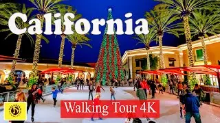 Christmas Walking Tour of Irvine Spectrum Center, Nightly Tree Lighting, Ice Rink - California - USA