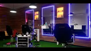 AN ANIMATION OF A BARBERING SHOP AND SALOON DESIGNED  FOR MY CLIENT | WALKTHROUGH | BRA BELLO
