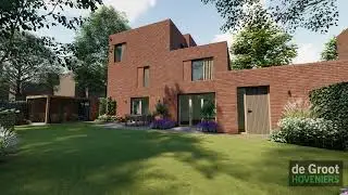 16219 | De Groot Hoveniers | 3D Ontwerp | Tuin met buitenverblijf in groene omgeving | Dag