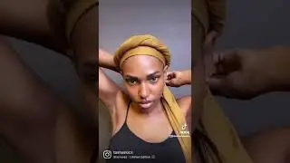 Low bun headwrap style tutorial on short hair/locs.