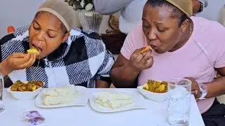 Fufu eating mukbang with my brother's wife 