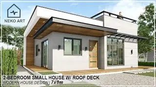 Ep-27 | 2 BEDROOM BUNGALOW BOX TYPE HOUSE DESIGN WITH ROOF DECK | NEKO ART