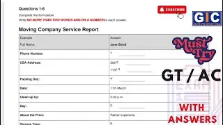 Moving company Service Report Ielts Listening Test 2024 #ielts #gicratia #listening #ieltslistening