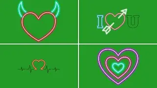 top 10 neon heart green screen || neon lights love heart tunnel || neon heart background