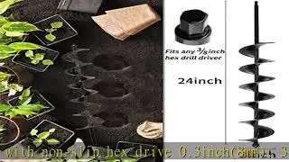 TCBWFY 3x24 Inch Auger Drill Bit for Planting - Easy Planter Garden Auger - Bulb & Bedding Plant Au