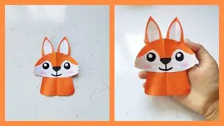 😻Easy DIY Paper Fox Craft🦊 Easy paper fox, origami for beginners, paper craft for kids,