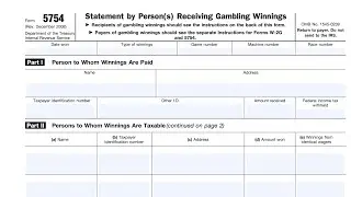 IRS Form 5754 walkthrough (Statement by person(s) receiving gambling winnings)
