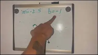 Calculating the slope (m), y- and x-cut (intercepts) from two points given.