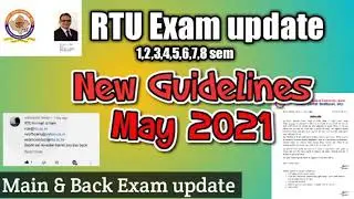 RTU new guidelines May 2021 | RTU Exam Update 2021 | RTU promote students | RTU BACK Exam update