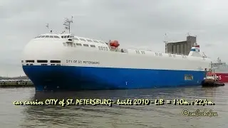 car carrier City of St Petersburg 3FIM5 IMO 9473456 Autotransporter Emden seabound tug Schlepper