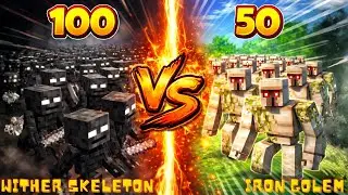 100 Wither Skeletons vs 50 Iron Golems 😱 | INSANE Minecraft Battle
