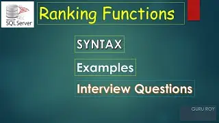 Ranking functions in SQL Server | SQL server tutorials
