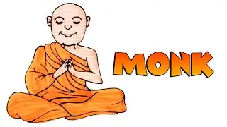 How to Draw Monk | Monk Drawing Easy | Draw Dots